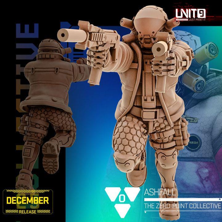The Zero Point Collective December 2025 Release | Paintable 3D Resin Printed Scifi Miniature by Unit9