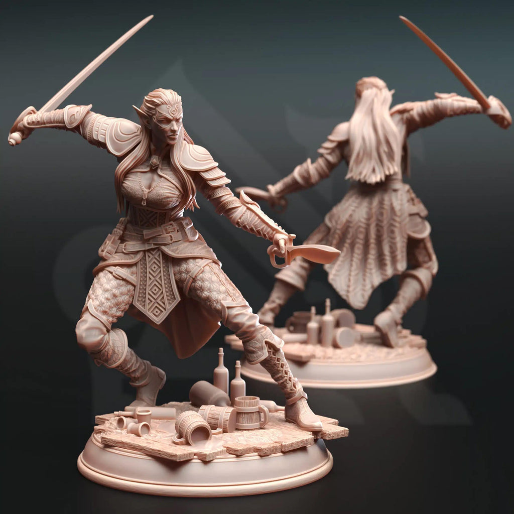 Hali Brookes – Water Elemi Rogue | Paintable 3D Resin Printed Miniature by DM Stash