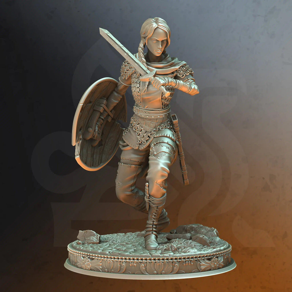 Freya The Fearless | Paintable 3D Resin Printed Miniature by DM Stash