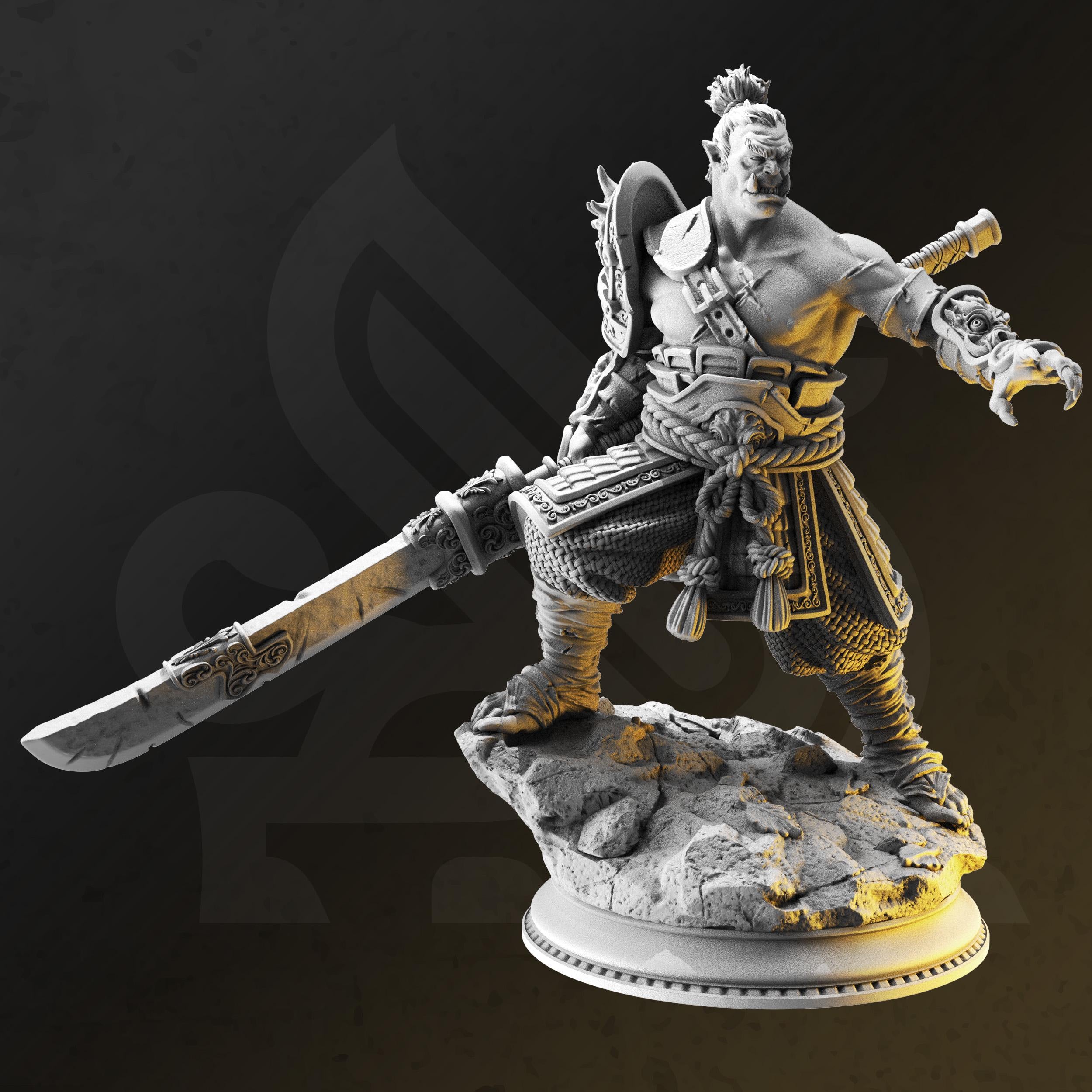 Bao Long – Eastern Orc Battlemaster | Paintable 3D Resin Printed Miniature by DM Stash