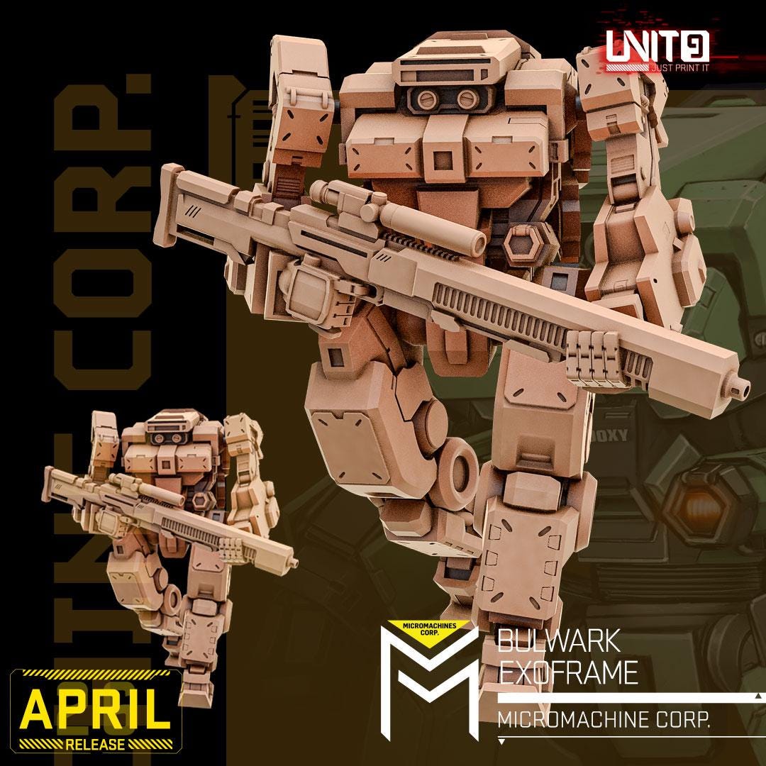 Micromachines Corp April 2026 Release | Paintable 3D Resin Printed Scifi Miniature by Unit9
