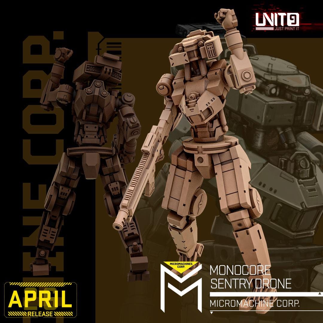 Micromachines Corp April 2026 Release | Paintable 3D Resin Printed Scifi Miniature by Unit9