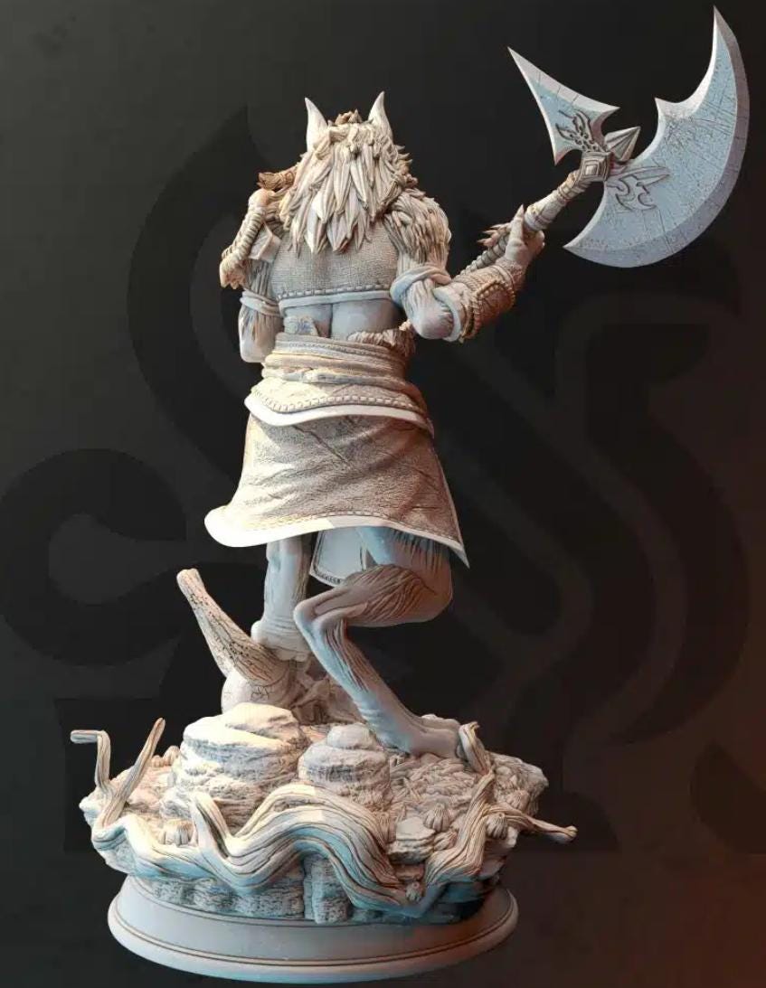 Ariana Grey – The Wolf Queen (Wolf Form) | Paintable 3D Resin Printed Miniature by DM Stash