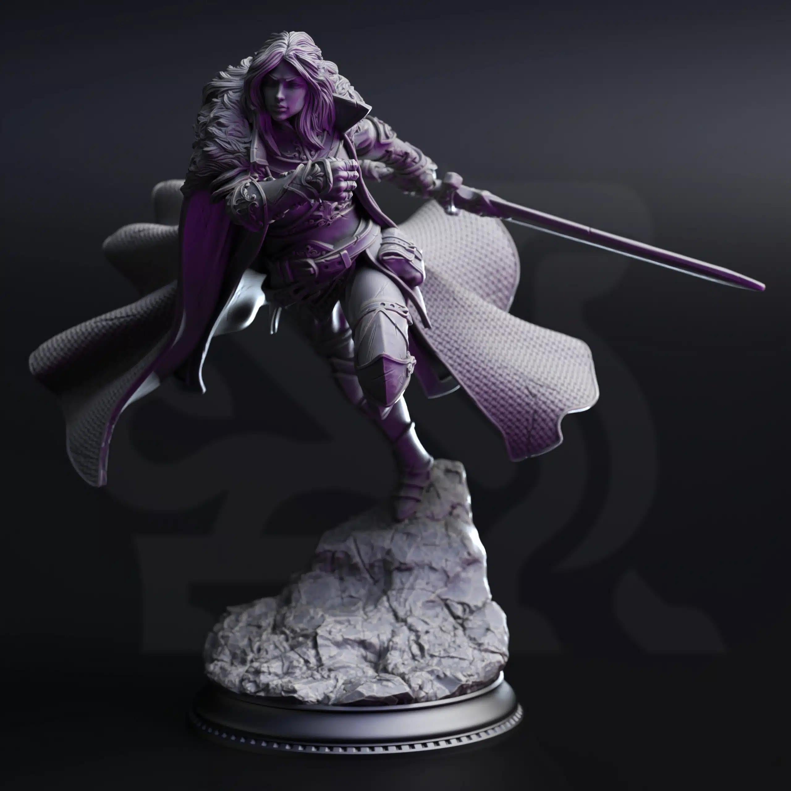 Morgana Lynch – Human Fighter | Paintable 3D Resin Printed Miniature by DM Stash