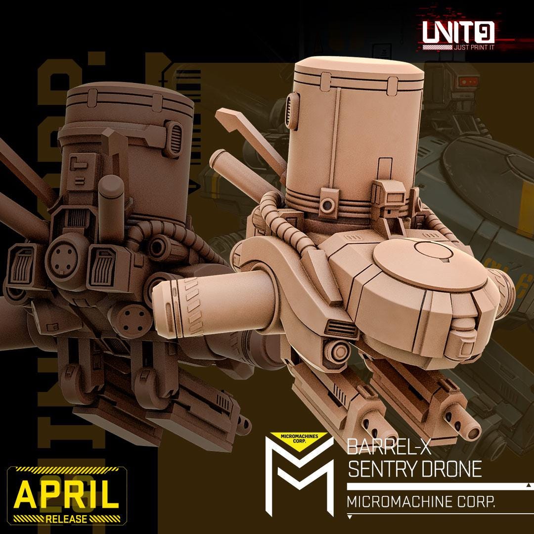 Micromachines Corp April 2026 Release | Paintable 3D Resin Printed Scifi Miniature by Unit9