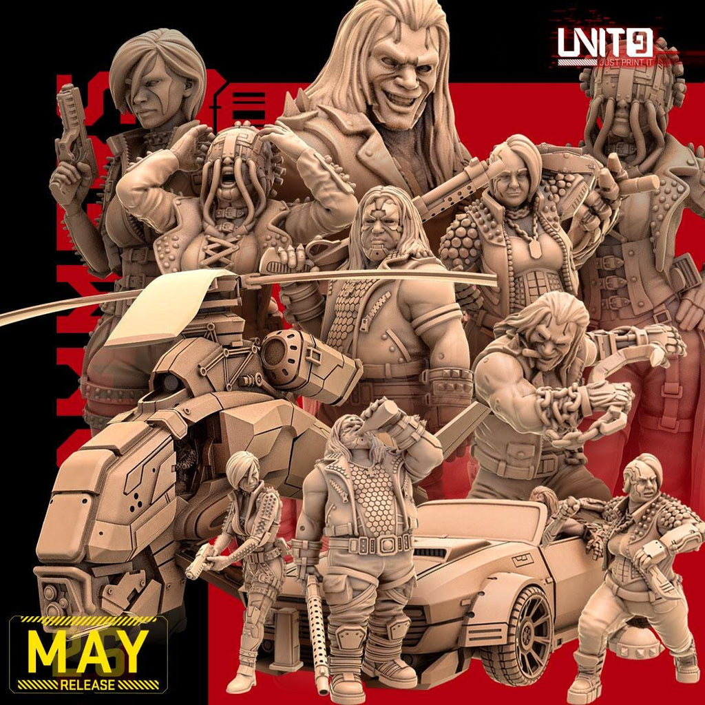 Metal Slammers Gang May 2026 Release | Paintable 3D Resin Printed Scifi Miniature by Unit9