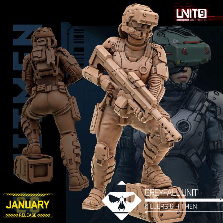 Killers and Hitmen January 2026 Release | Paintable 3D Resin Printed Scifi Miniature by Unit9