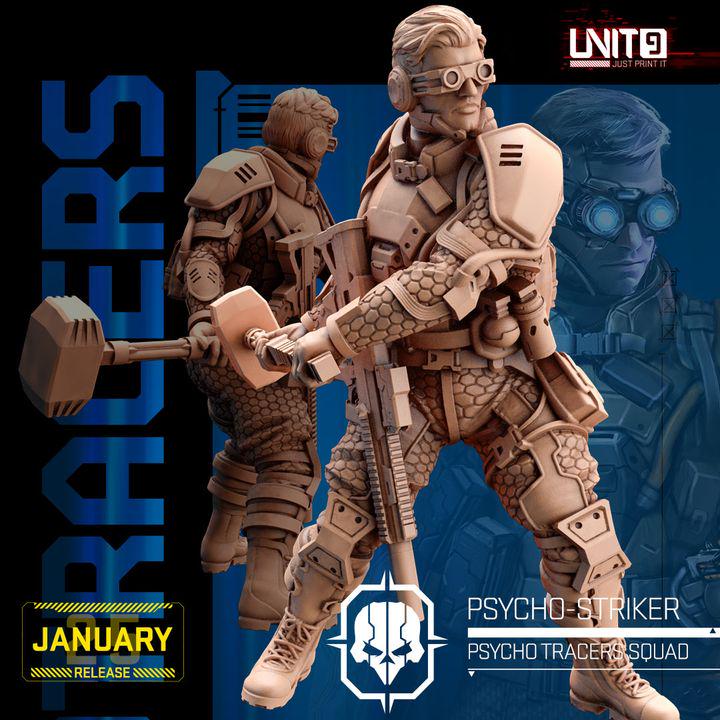 Psycho Tracer Squad January 2025 Release | Paintable 3D Resin Printed Scifi Miniature by Unit9
