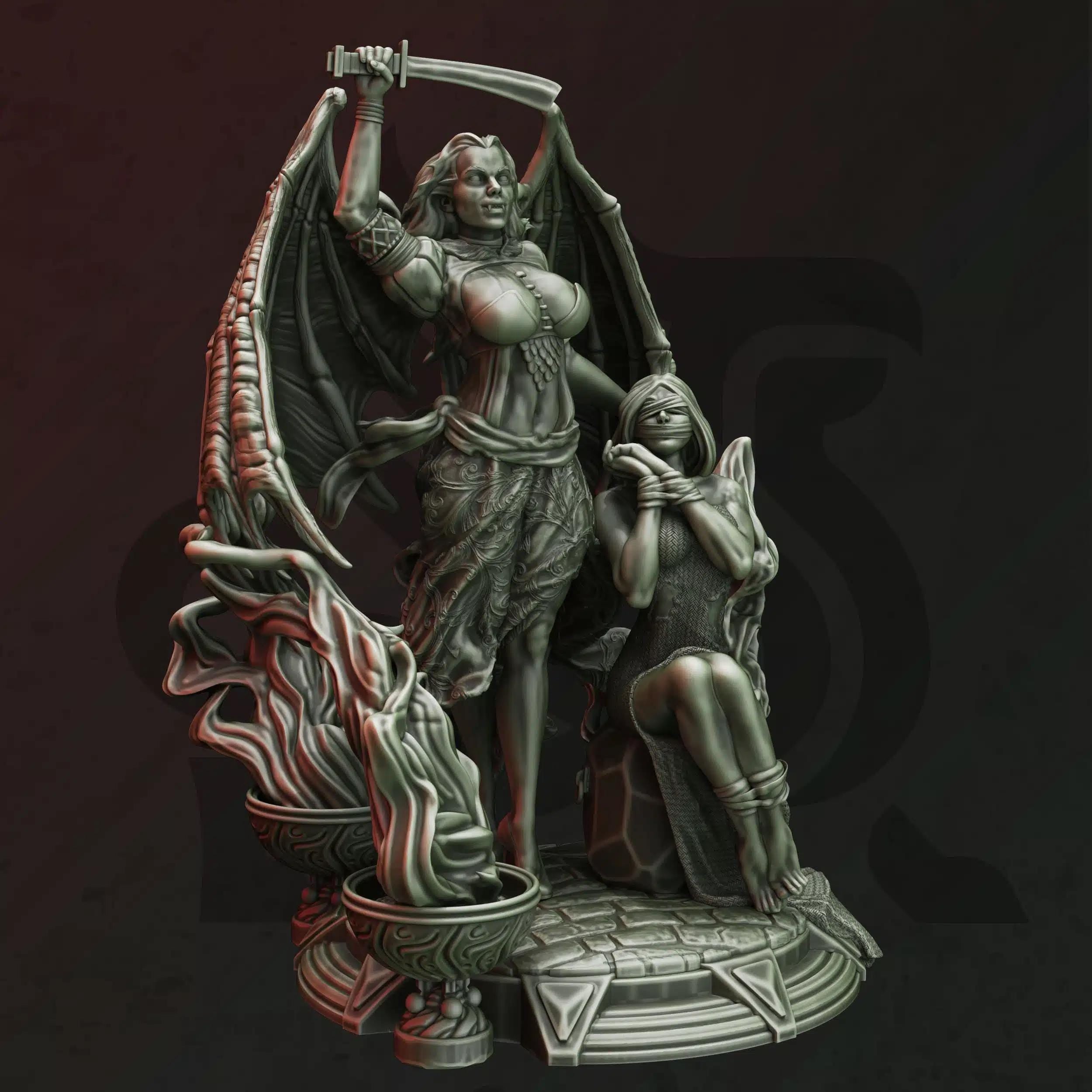 Erys – Vampiric Seductress | Paintable 3D Resin Printed Miniature by DM Stash