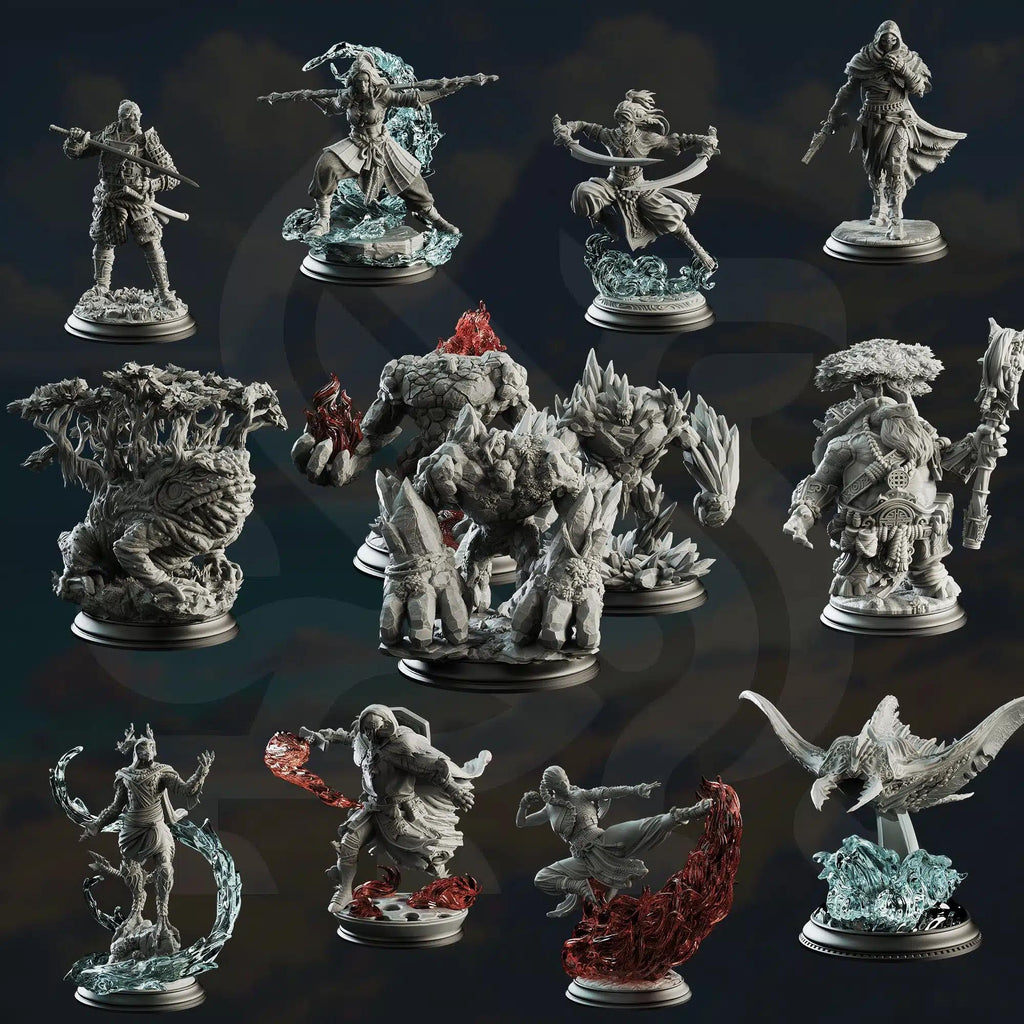 War of the Elements August 2024 Release | Paintable 3D Resin Printed Miniature by DM Stash