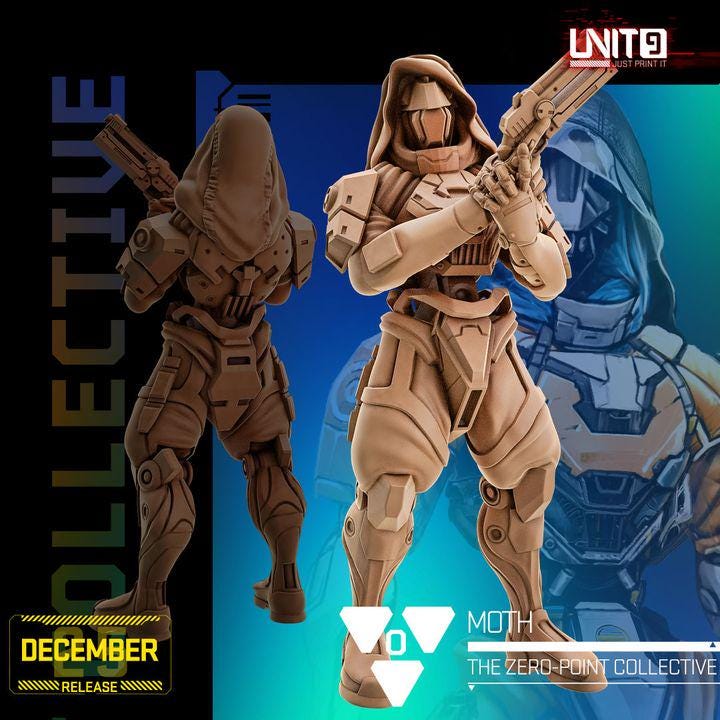The Zero Point Collective December 2025 Release | Paintable 3D Resin Printed Scifi Miniature by Unit9