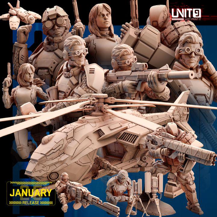 Psycho Tracer Squad January 2025 Release | Paintable 3D Resin Printed Scifi Miniature by Unit9
