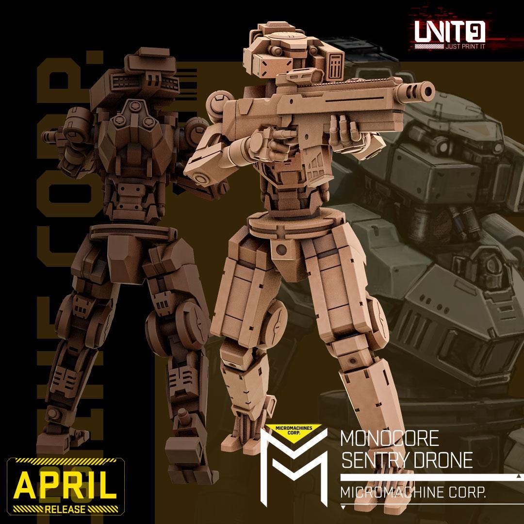 Micromachines Corp April 2026 Release | Paintable 3D Resin Printed Scifi Miniature by Unit9