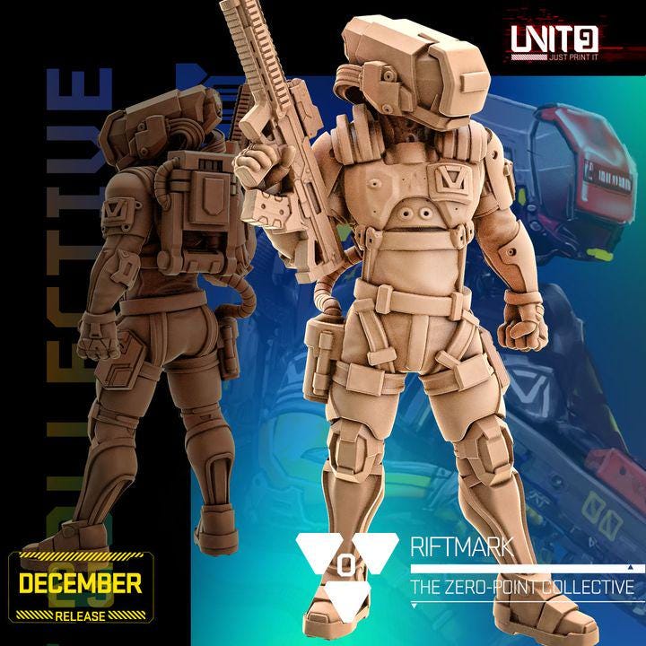 The Zero Point Collective December 2025 Release | Paintable 3D Resin Printed Scifi Miniature by Unit9