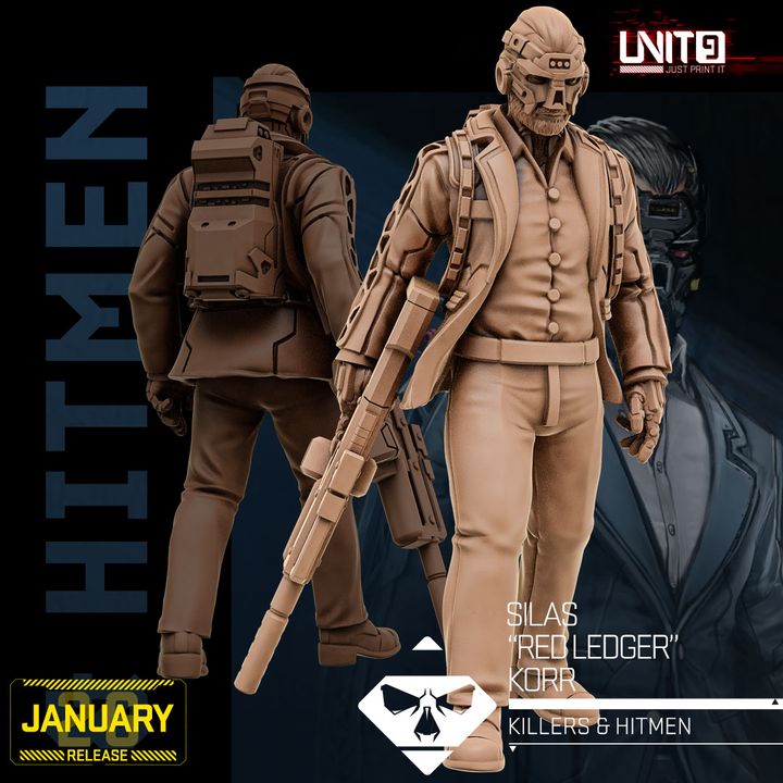Killers and Hitmen January 2026 Release | Paintable 3D Resin Printed Scifi Miniature by Unit9