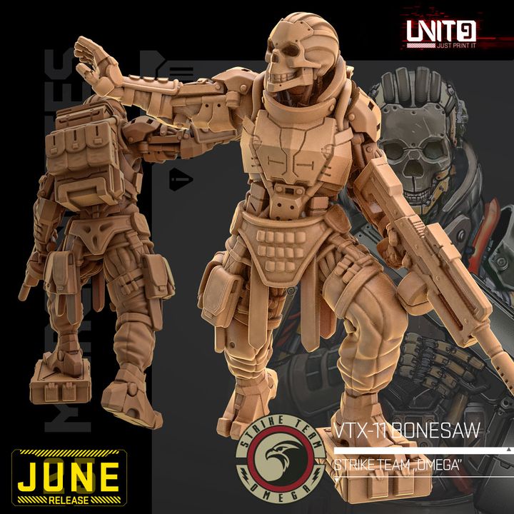 Mercenaries Strike Team "Omega" June 2025 Release | Paintable 3D Resin Printed Scifi Miniature by Unit9