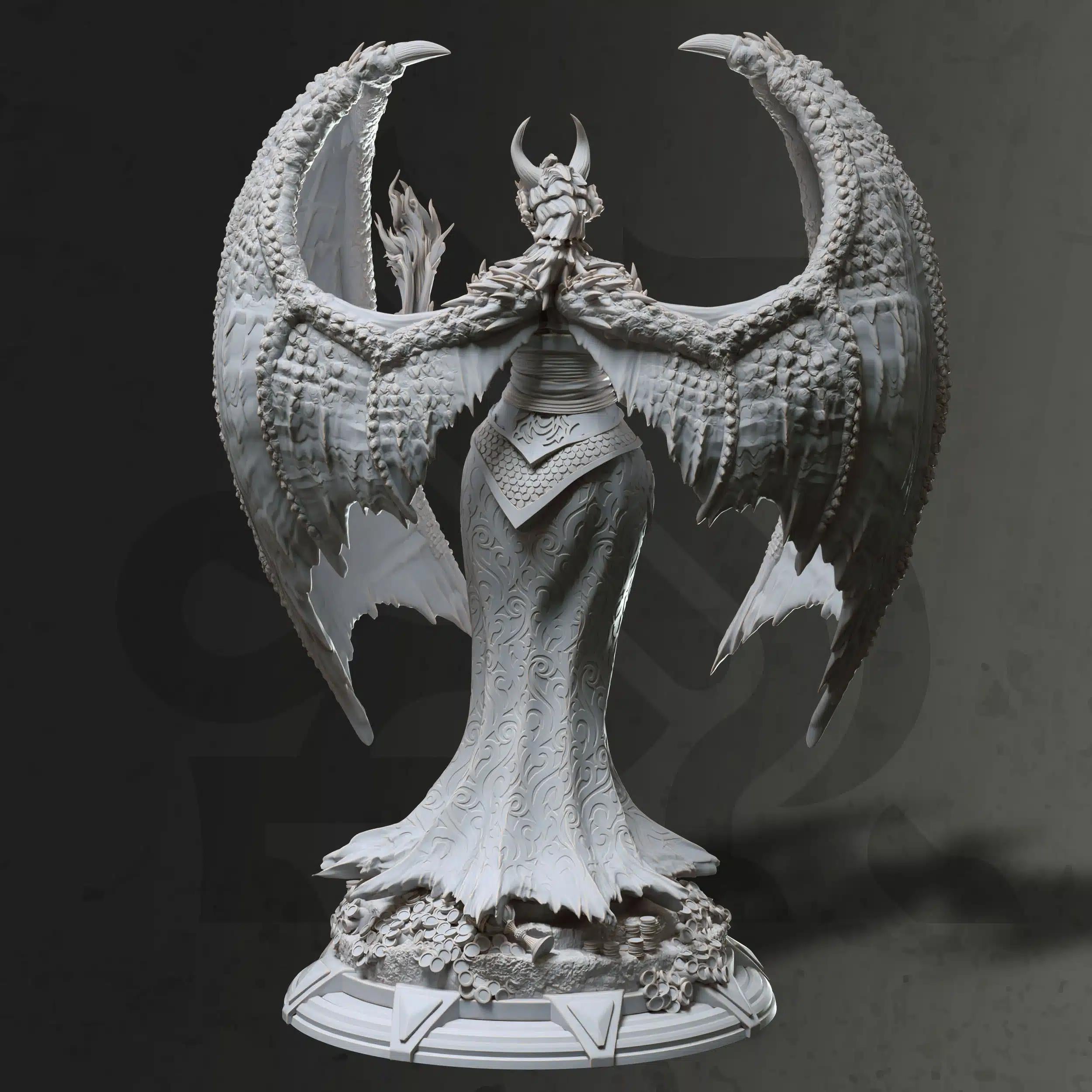 Tharvaya – Dragon Warlock | Paintable 3D Resin Printed Miniature by DM Stash