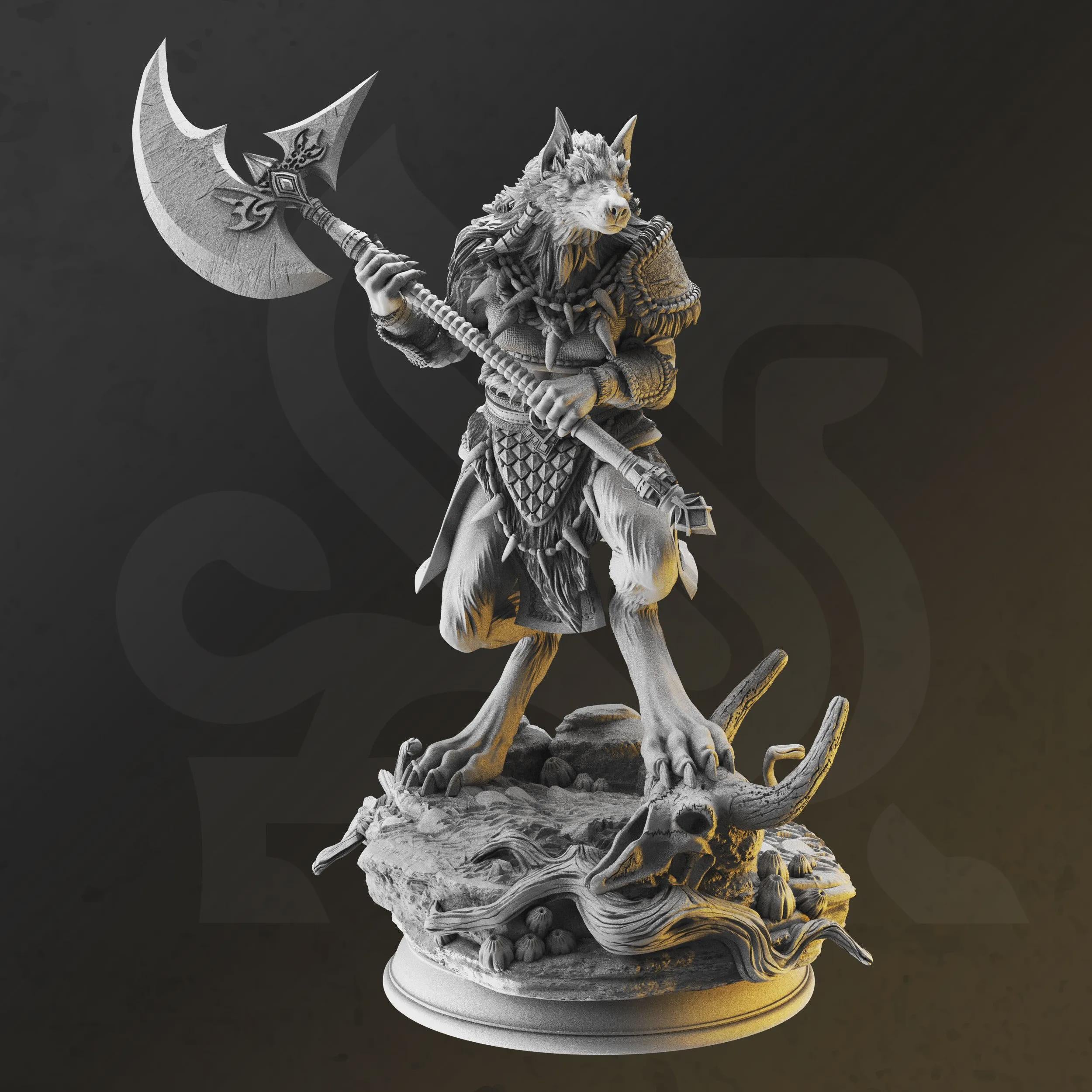 Ariana Grey – The Wolf Queen (Wolf Form) | Paintable 3D Resin Printed Miniature by DM Stash