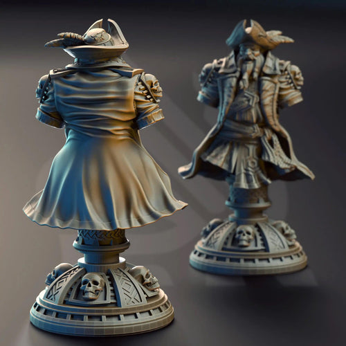 Baradin Blackbeard – Captain of the Gilded Seahorse (BUST) | Paintable Bust 3D Resin Printed Miniature by DM Stash