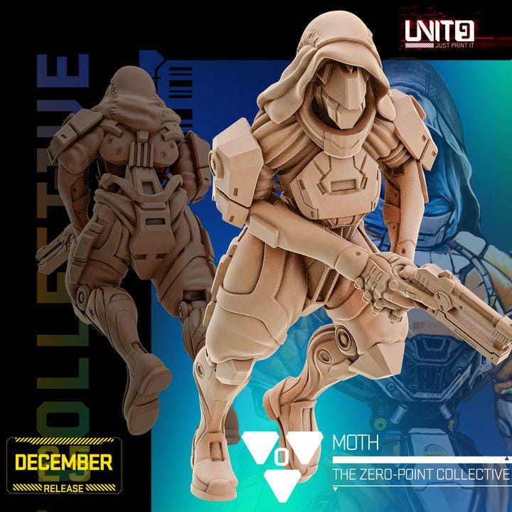 The Zero Point Collective December 2025 Release | Paintable 3D Resin Printed Scifi Miniature by Unit9