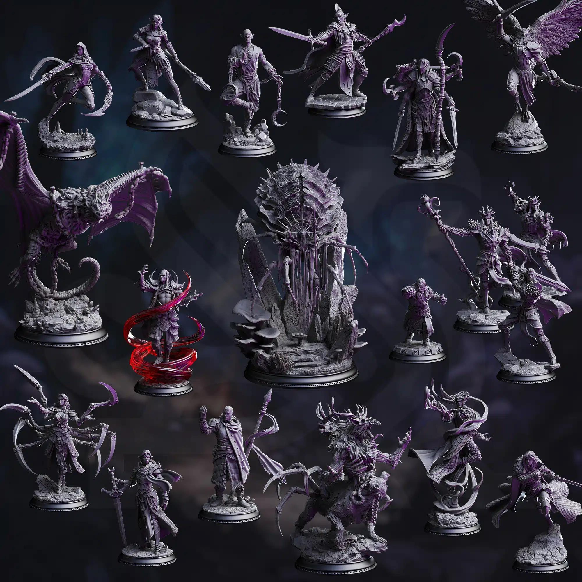 Drow From Beyond August 2025 Release | Paintable 3D Resin Printed Miniature by DM Stash