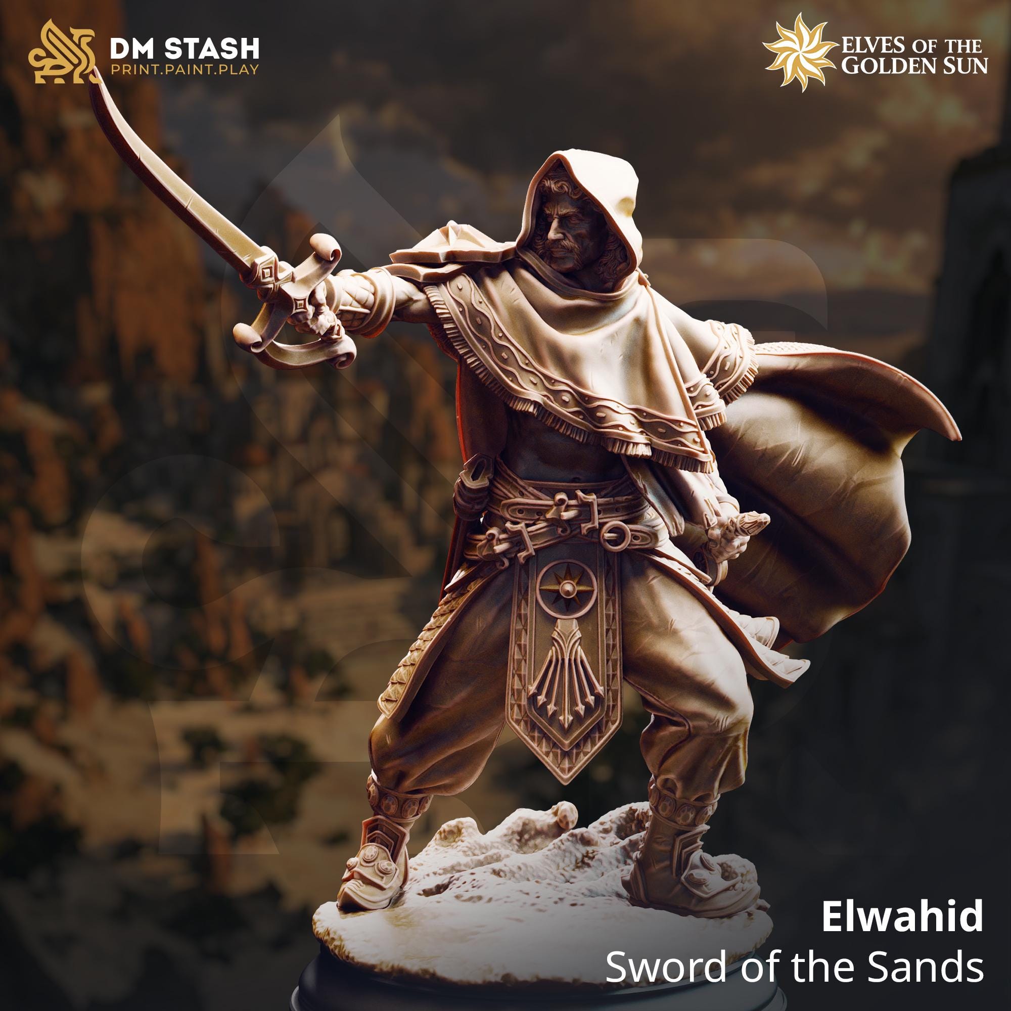 Elves of the Golden Sun February 2026 Release | Paintable 3D Resin Printed Miniature by DM Stash