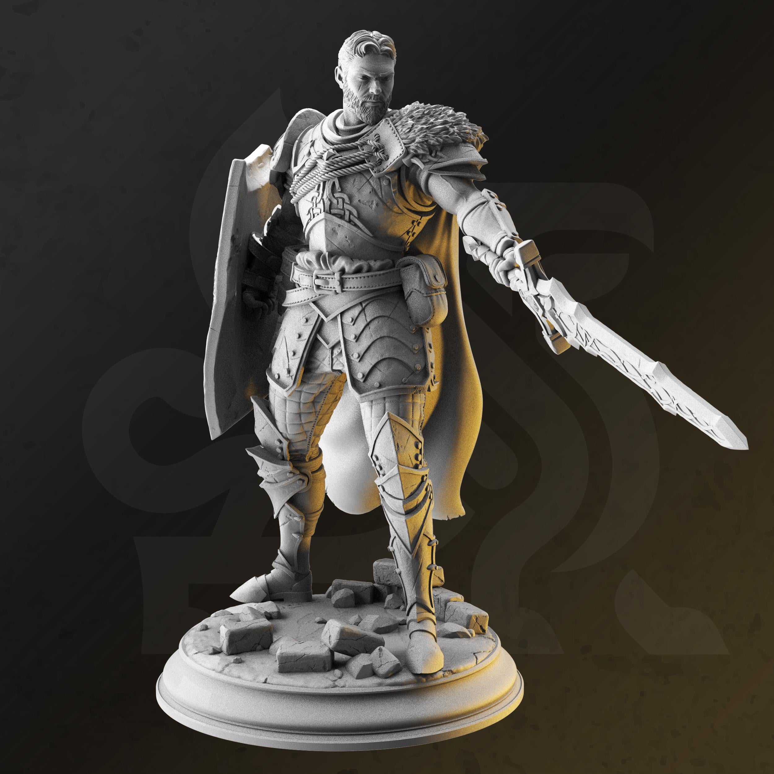 Lizarin – Paladin of Renmaeth | Paintable 3D Resin Printed Miniature by DM Stash