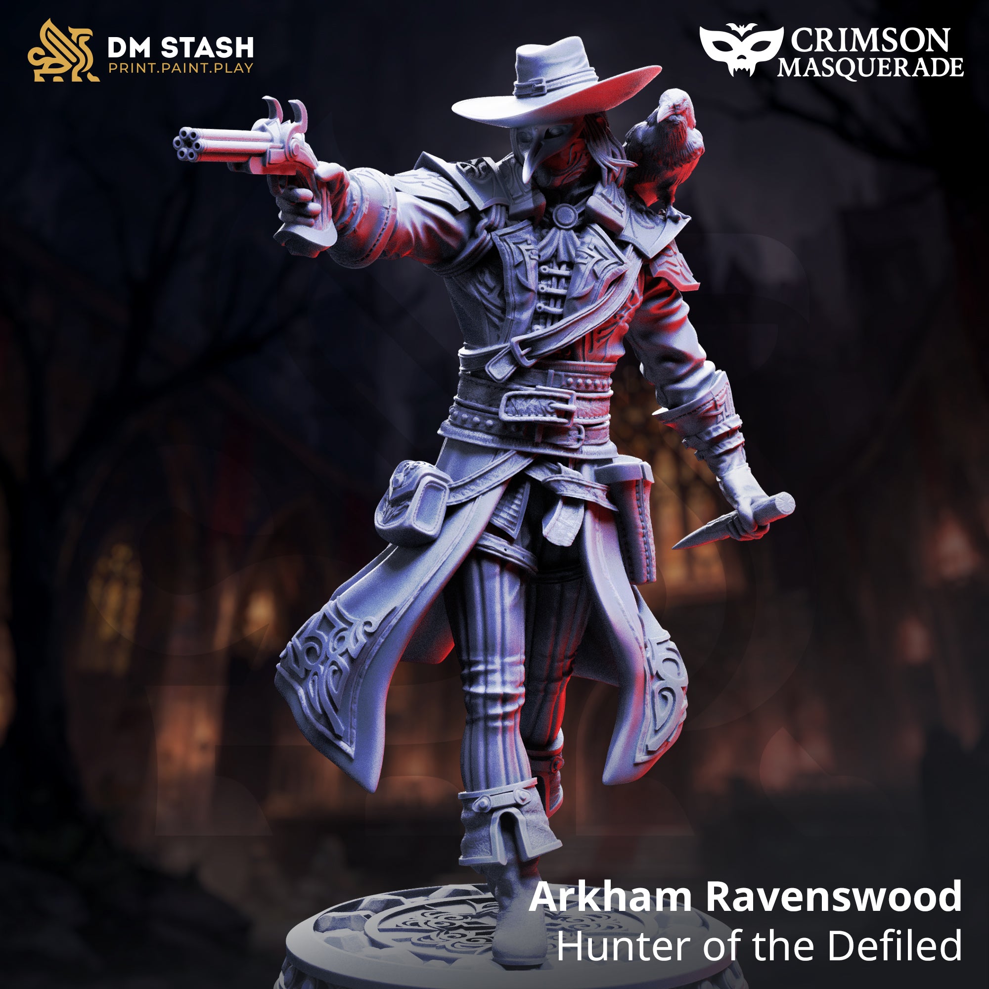 Crimson Masquerade September 2025 Release | Paintable 3D Resin Printed Miniature by DM Stash