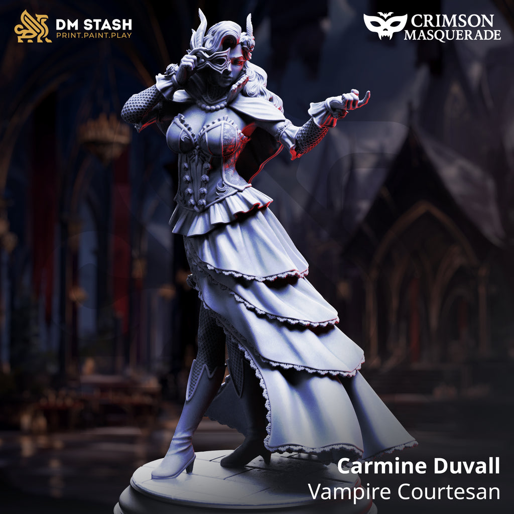 Crimson Masquerade September 2025 Release | Paintable 3D Resin Printed Miniature by DM Stash