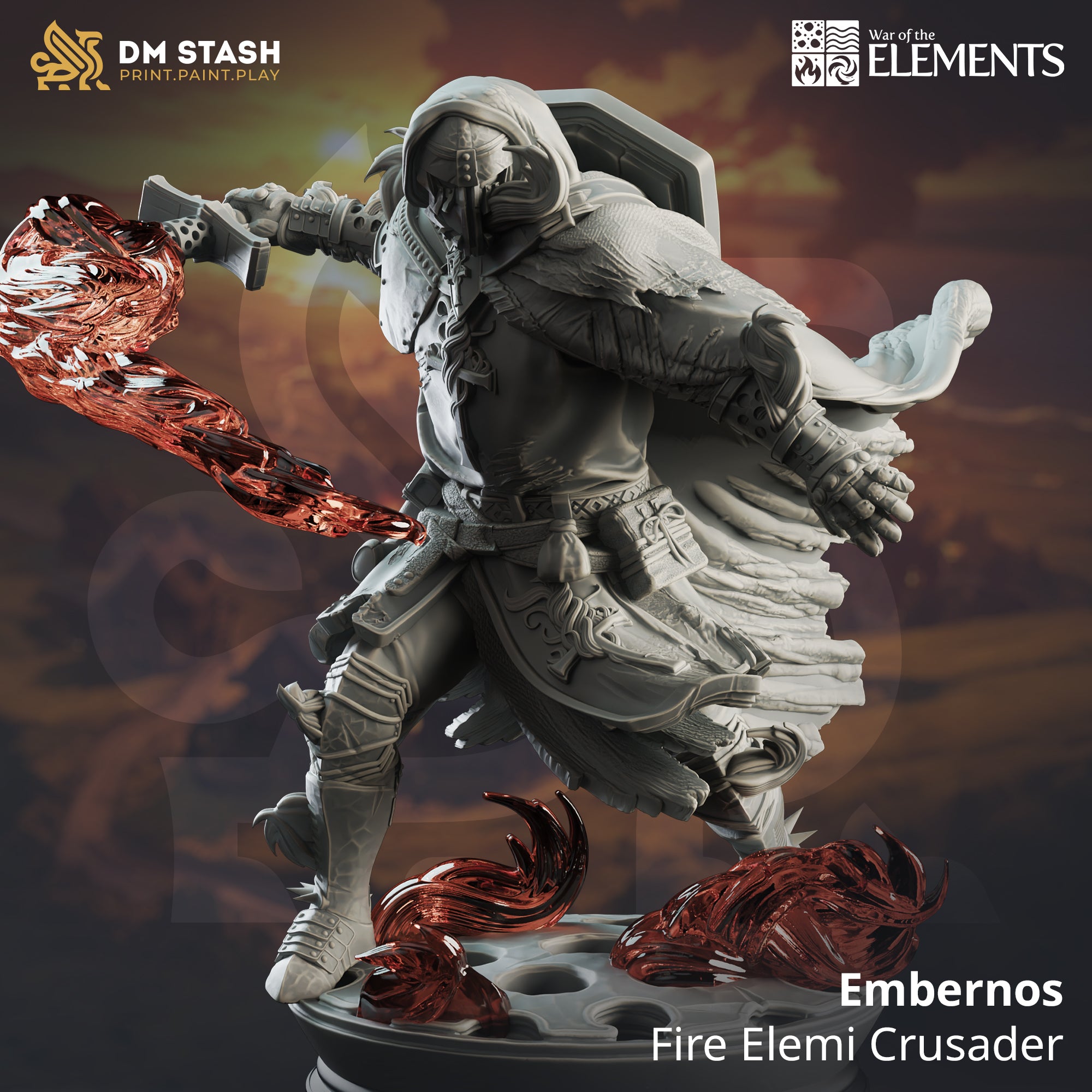 War of the Elements August 2024 Release | Paintable 3D Resin Printed Miniature by DM Stash