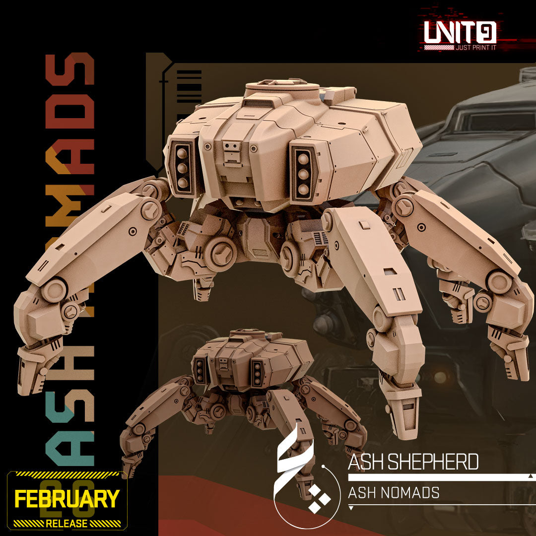 Ash Nomads February 2026 Release | Paintable 3D Resin Printed Scifi Miniature by Unit9