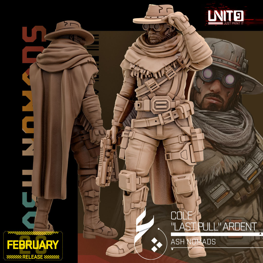 Ash Nomads February 2026 Release | Paintable 3D Resin Printed Scifi Miniature by Unit9