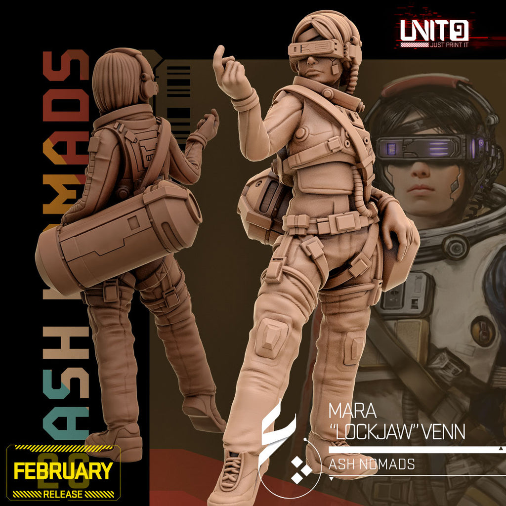 Ash Nomads February 2026 Release | Paintable 3D Resin Printed Scifi Miniature by Unit9