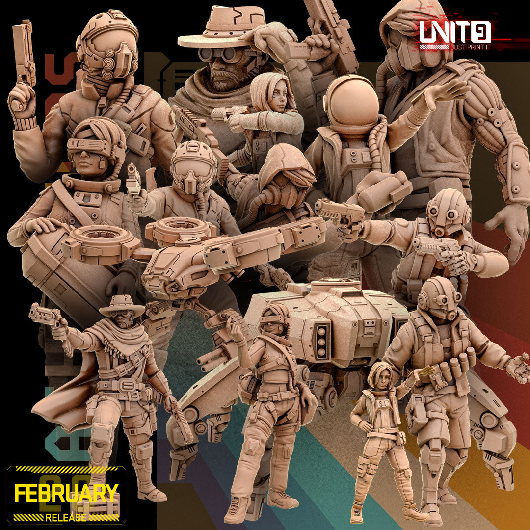 Ash Nomads February 2026 Release | Paintable 3D Resin Printed Scifi Miniature by Unit9