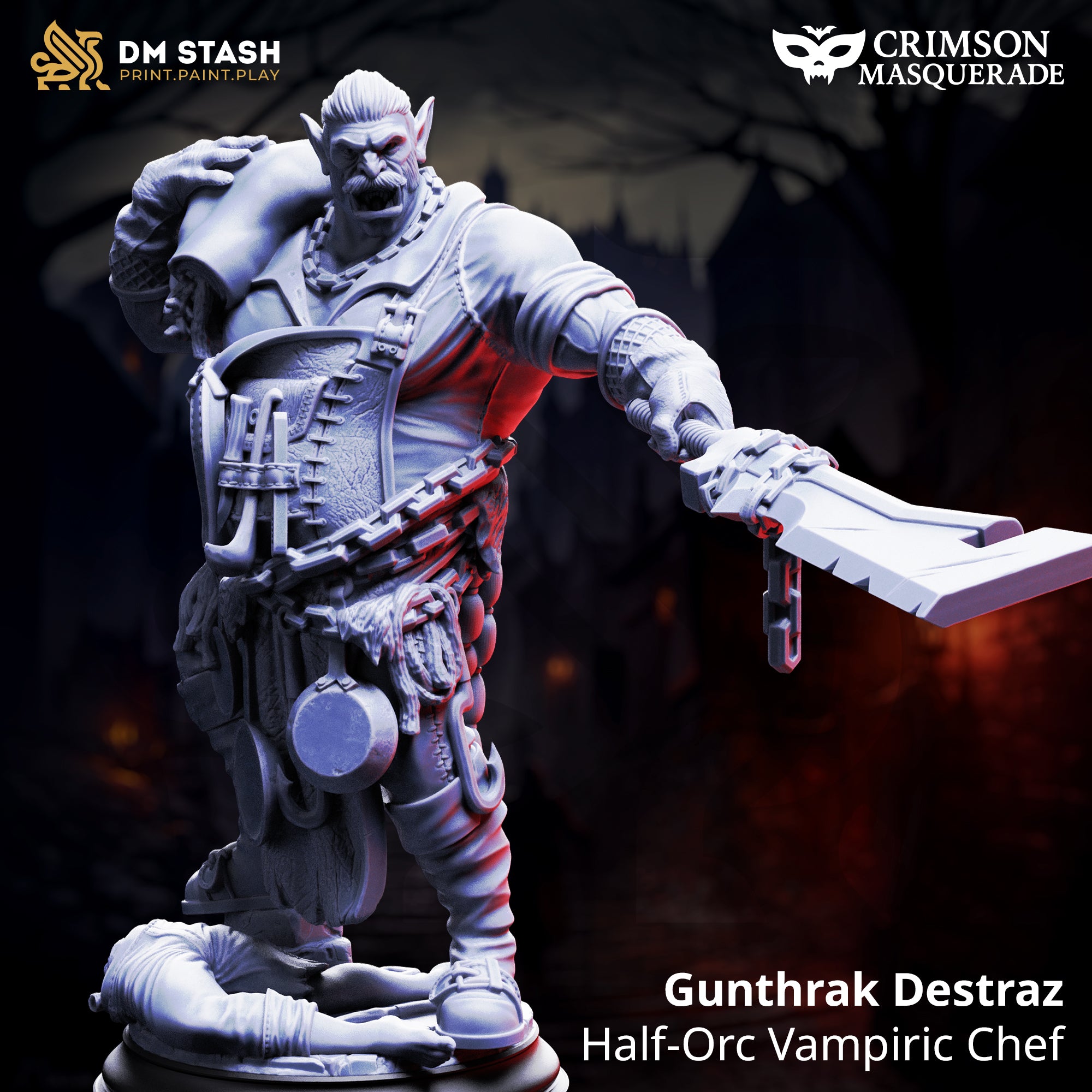 Crimson Masquerade September 2025 Release | Paintable 3D Resin Printed Miniature by DM Stash