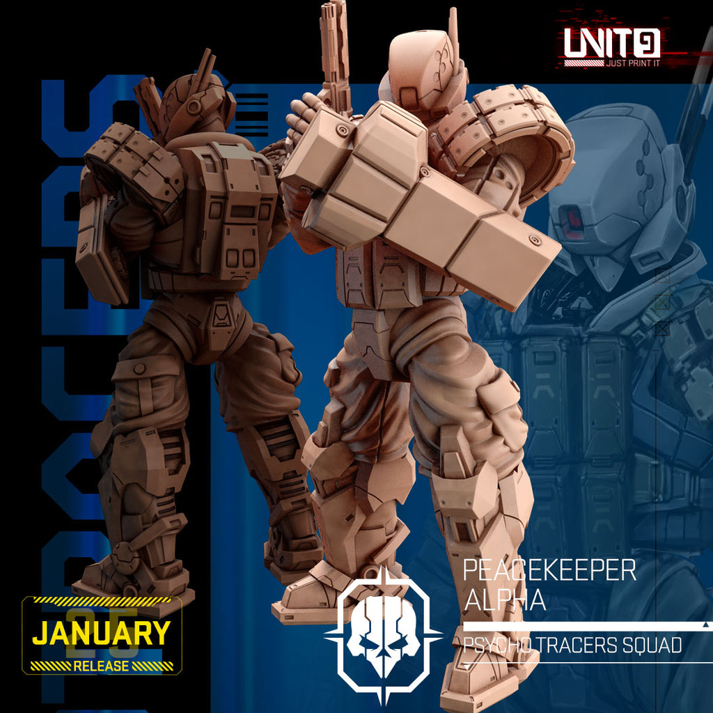 Psycho Tracer Squad January 2025 Release | Paintable 3D Resin Printed Scifi Miniature by Unit9