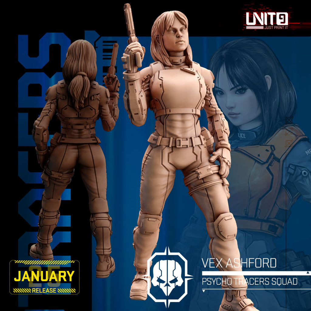 Psycho Tracer Squad January 2025 Release | Paintable 3D Resin Printed Scifi Miniature by Unit9