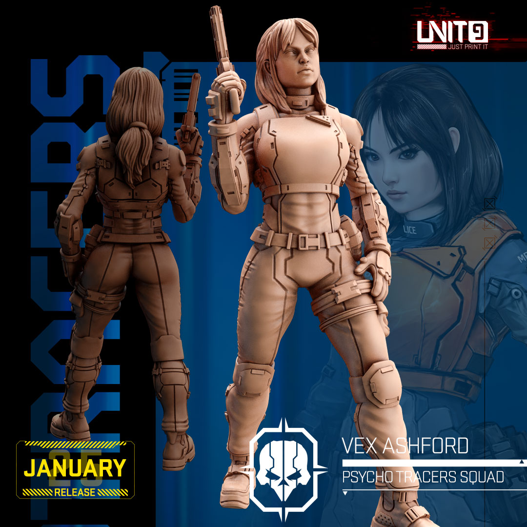 Psycho Tracer Squad January 2025 Release | Paintable 3D Resin Printed Scifi Miniature by Unit9