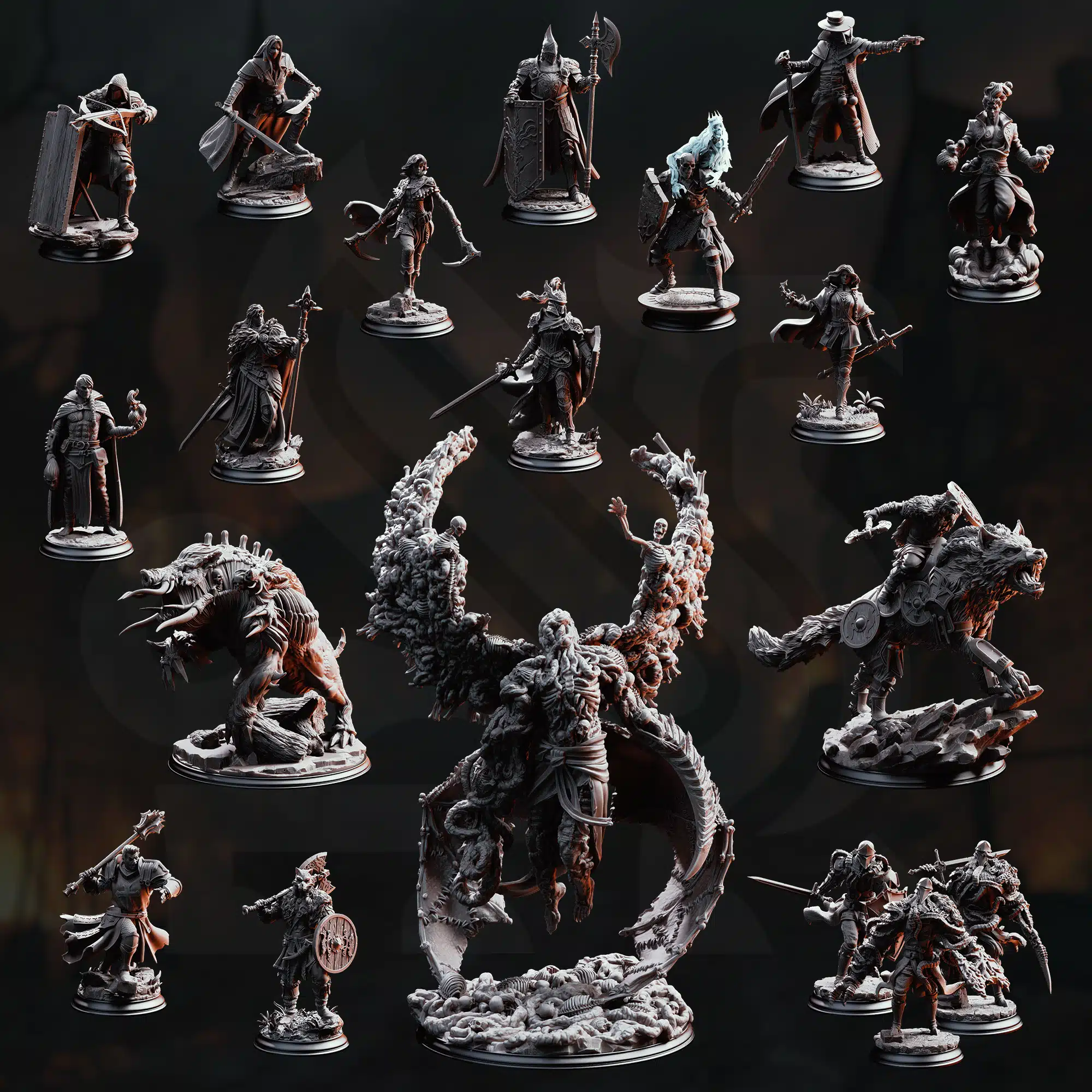 The Dire End July 2026 Release | Paintable 3D Resin Printed Miniatures by DM Stash