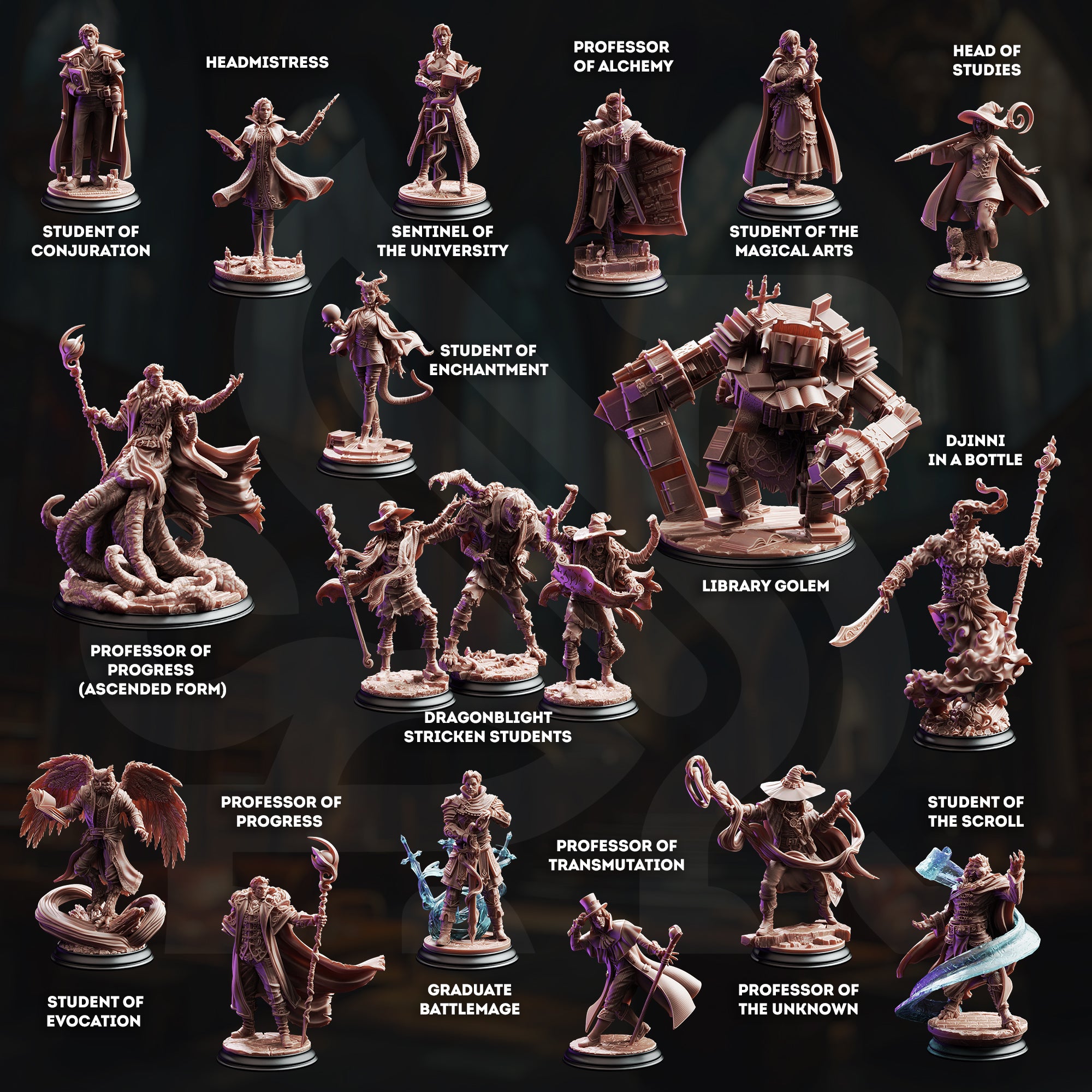 The Arcane University June 2026 Release | Paintable 3D Resin Printed Miniatures by DM Stash