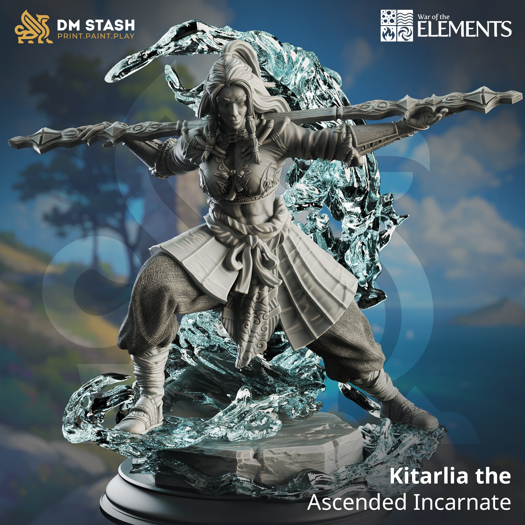 War of the Elements August 2024 Release | Paintable 3D Resin Printed Miniature by DM Stash