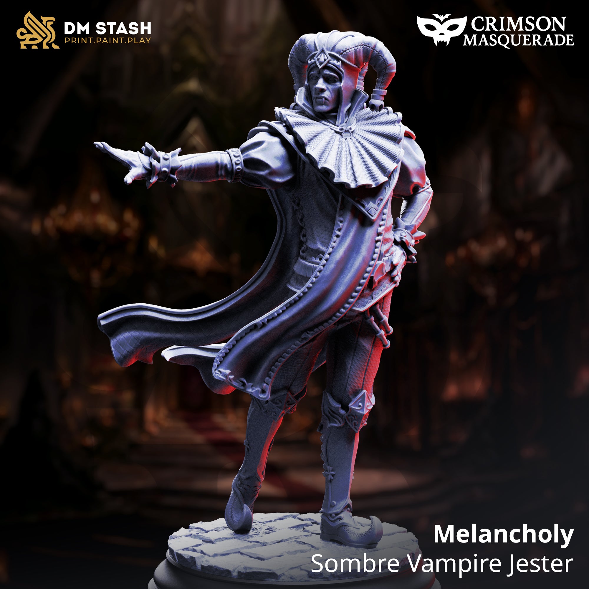 Crimson Masquerade September 2025 Release | Paintable 3D Resin Printed Miniature by DM Stash