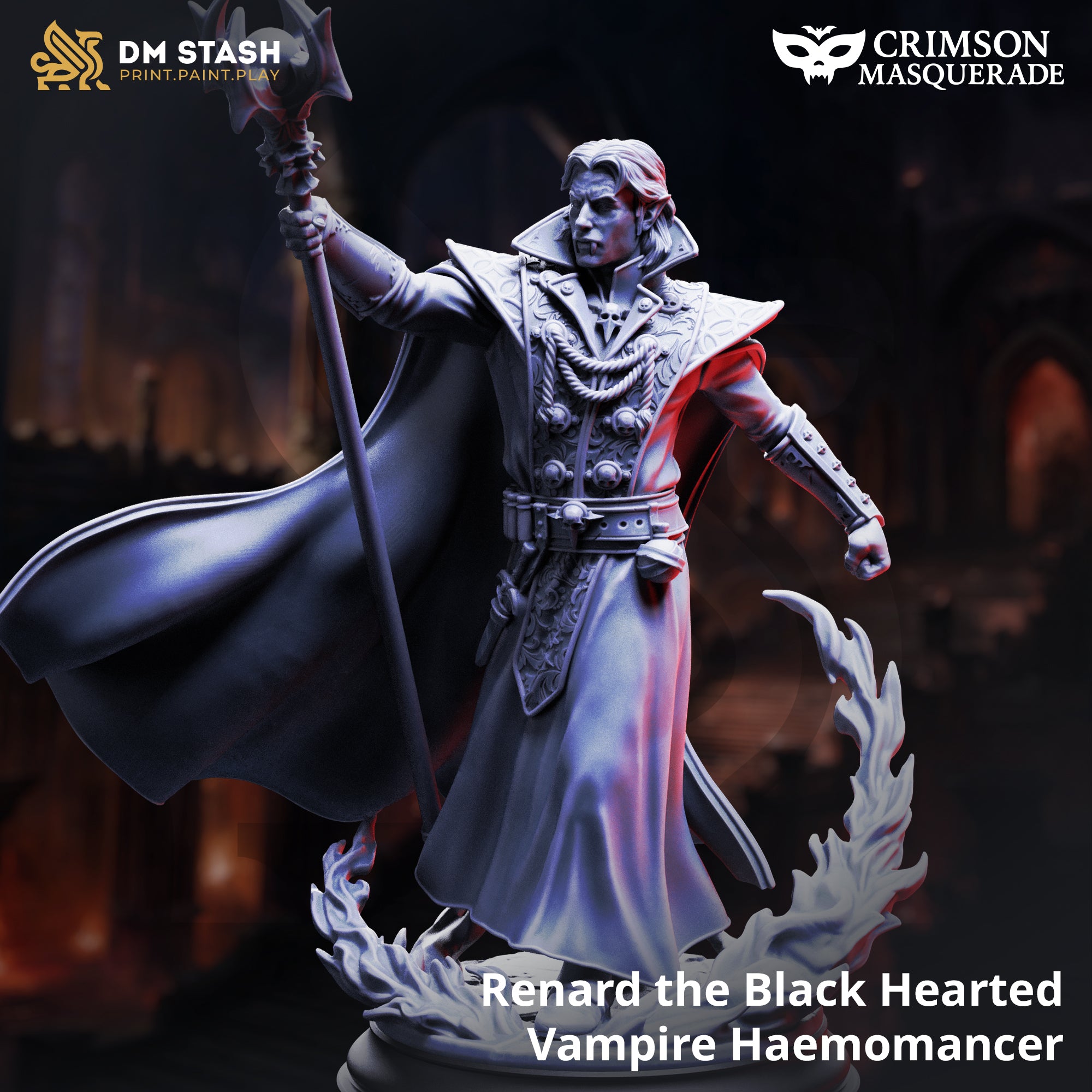 Crimson Masquerade September 2025 Release | Paintable 3D Resin Printed Miniature by DM Stash