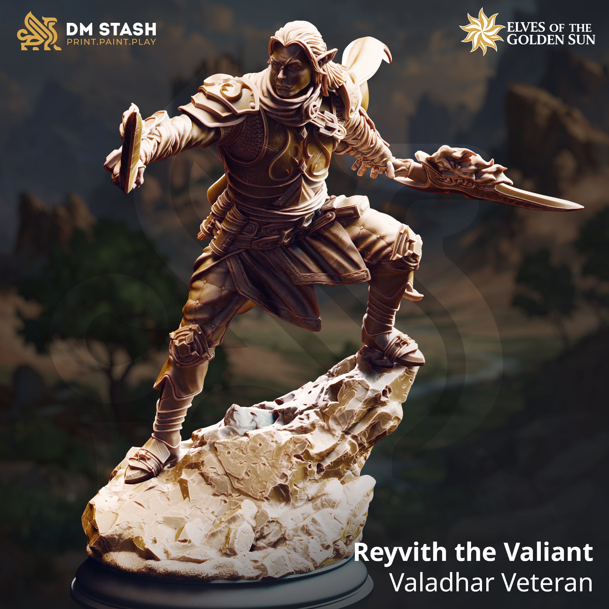 Elves of the Golden Sun February 2026 Release | Paintable 3D Resin Printed Miniature by DM Stash