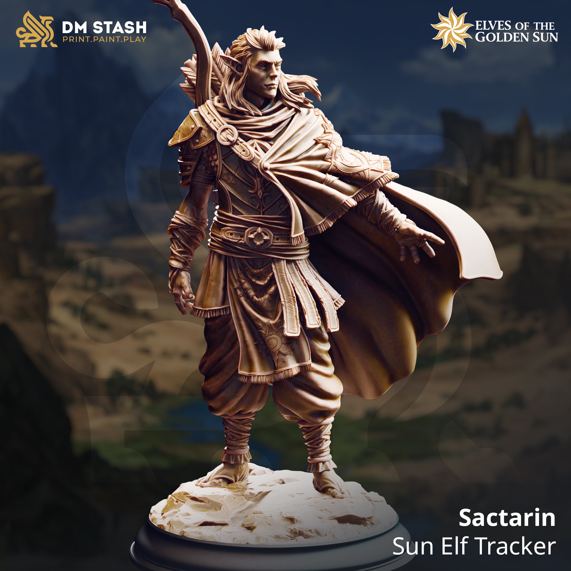 Elves of the Golden Sun February 2026 Release | Paintable 3D Resin Printed Miniature by DM Stash