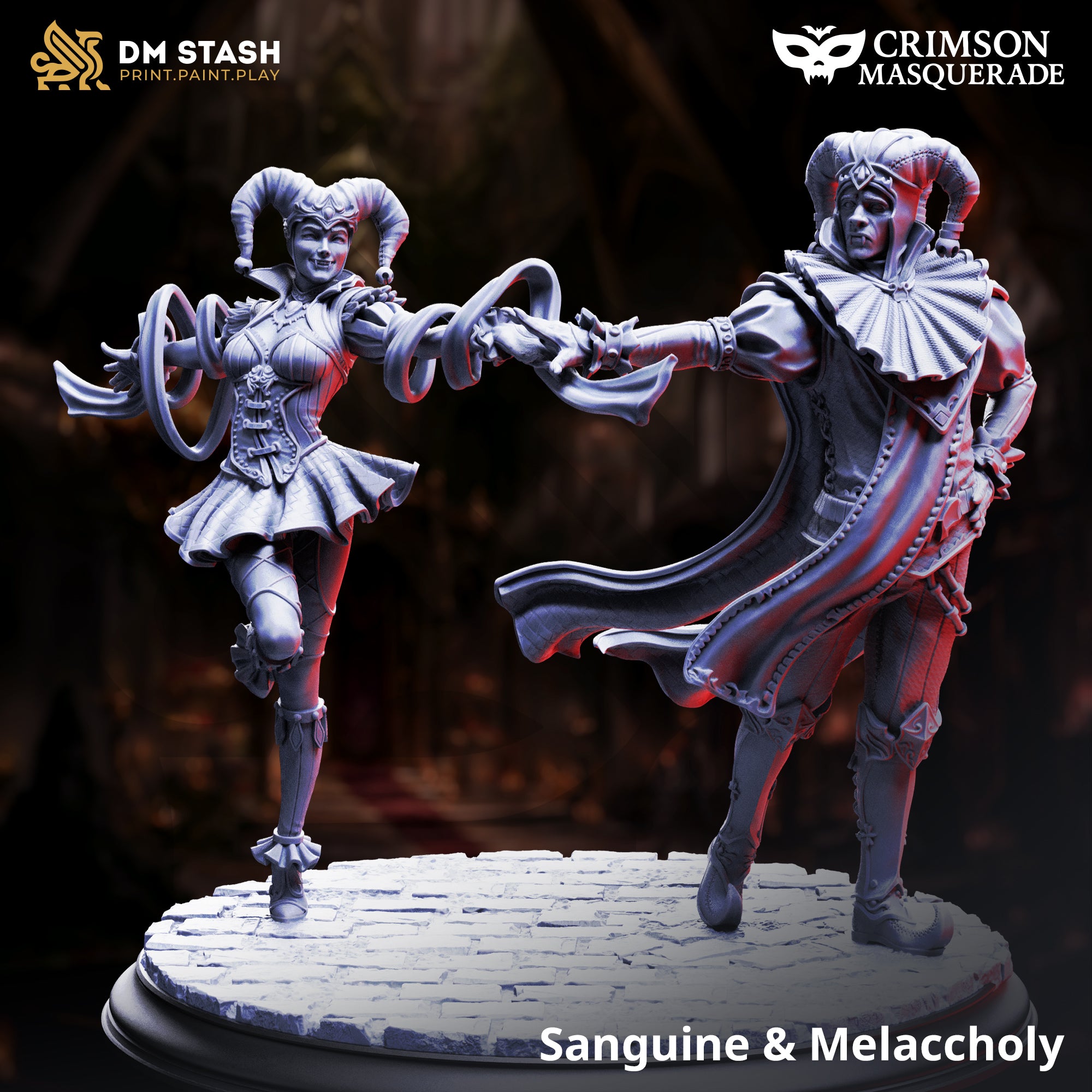 Crimson Masquerade September 2025 Release | Paintable 3D Resin Printed Miniature by DM Stash