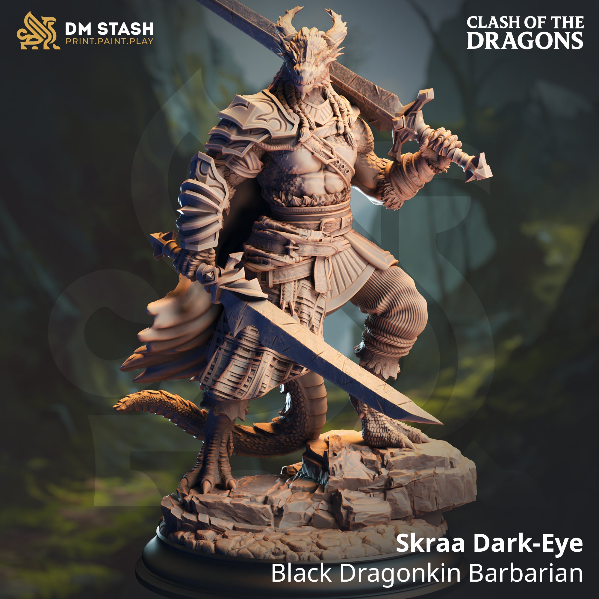 Clash of the Dragons June 2025 Release | Paintable 3D Resin Printed Miniature by DM Stash
