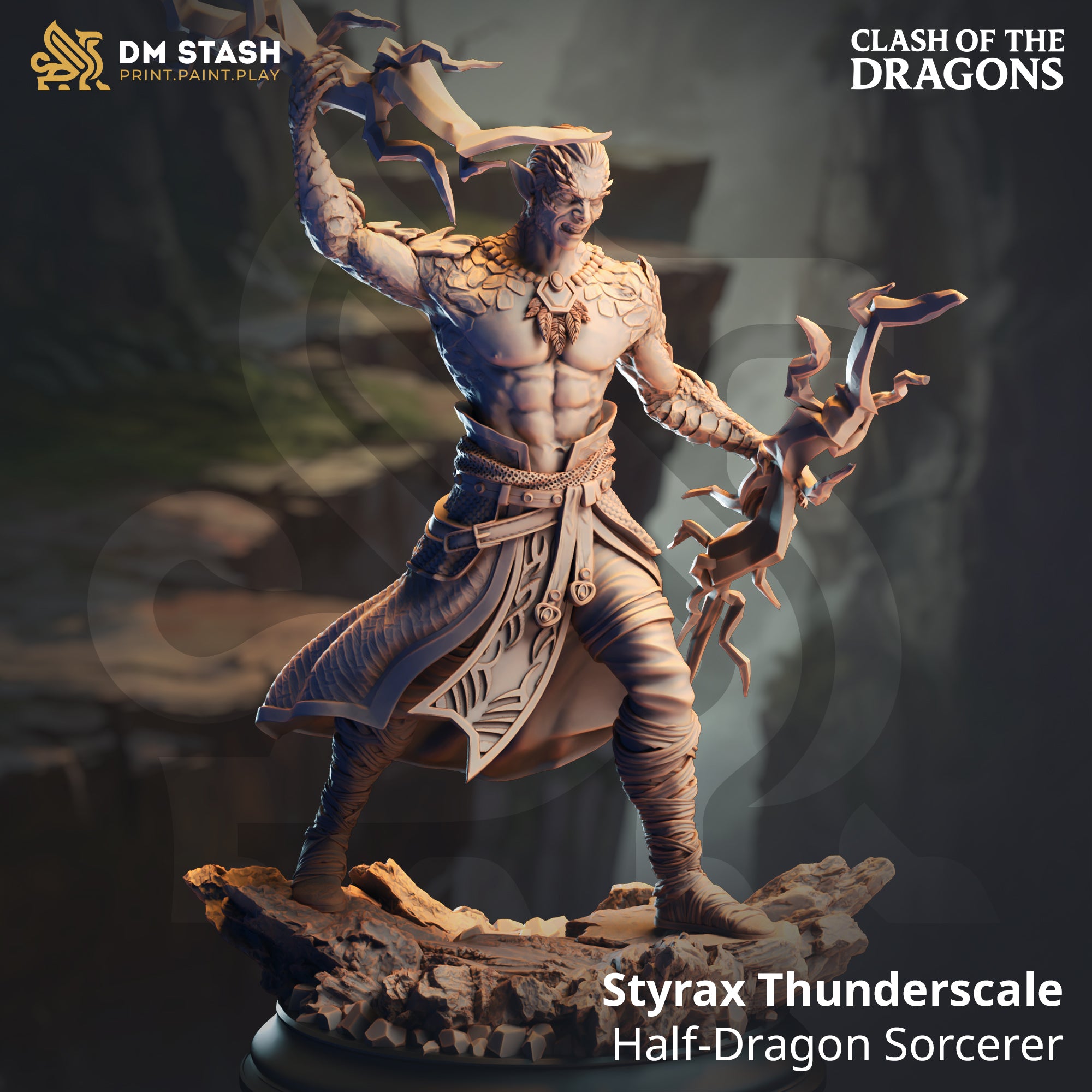 Clash of the Dragons June 2025 Release | Paintable 3D Resin Printed Miniature by DM Stash