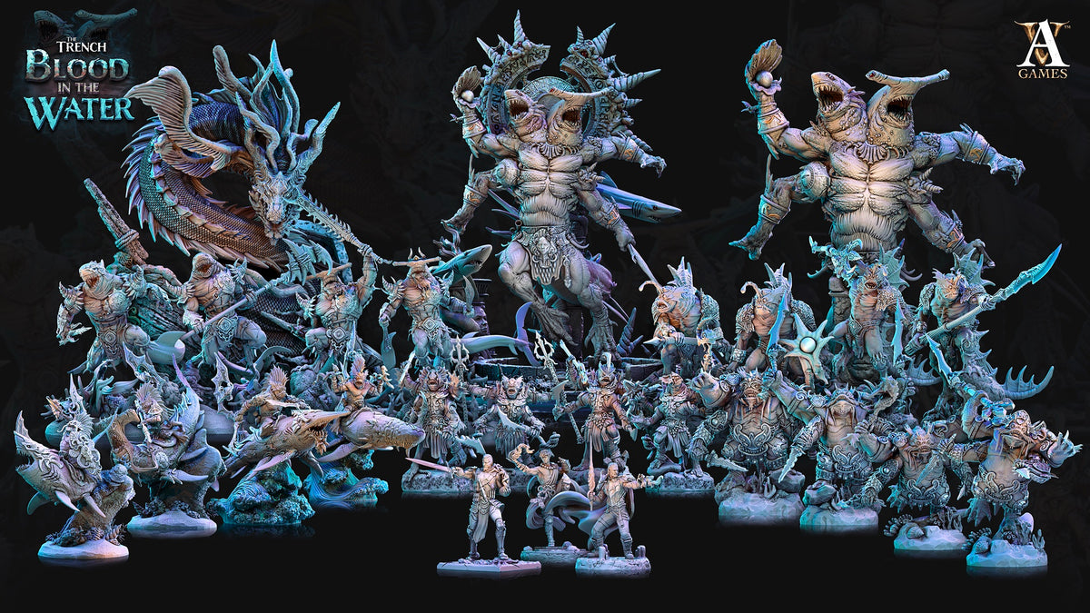 The Trench: Blood In The Water | Paintable 3D Resin Printed Miniature by Archvillain Games