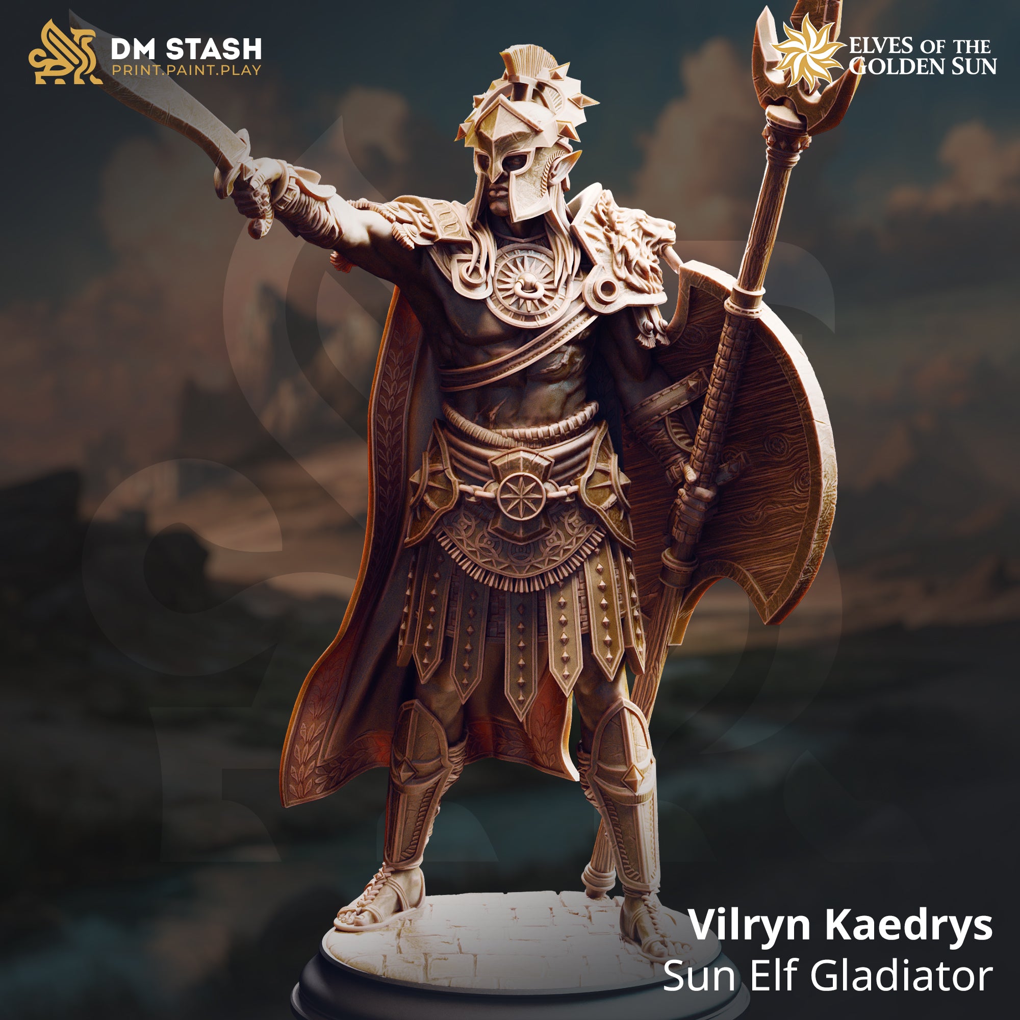Elves of the Golden Sun February 2026 Release | Paintable 3D Resin Printed Miniature by DM Stash